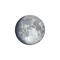 Zunehmender Mond mit Horizont