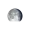 Abnehmender Mond mit Horizont