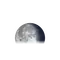 Abnehmender Mond mit Horizont