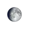 Zunehmender Mond mit Horizont