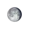 Abnehmender Mond mit Horizont