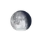 Abnehmender Mond mit Horizont