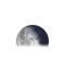 Abnehmender Mond mit Horizont
