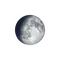 Zunehmender Mond mit Horizont