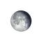 Abnehmender Mond mit Horizont
