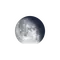 Abnehmender Mond mit Horizont
