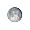 Abnehmender Mond mit Horizont