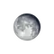 Abnehmender Mond mit Horizont