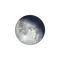 Abnehmender Mond mit Horizont