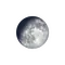 Zunehmender Mond mit Horizont