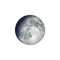 Zunehmender Mond mit Horizont