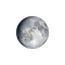 Zunehmender Mond mit Horizont