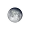 Abnehmender Mond mit Horizont