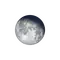 Abnehmender Mond mit Horizont